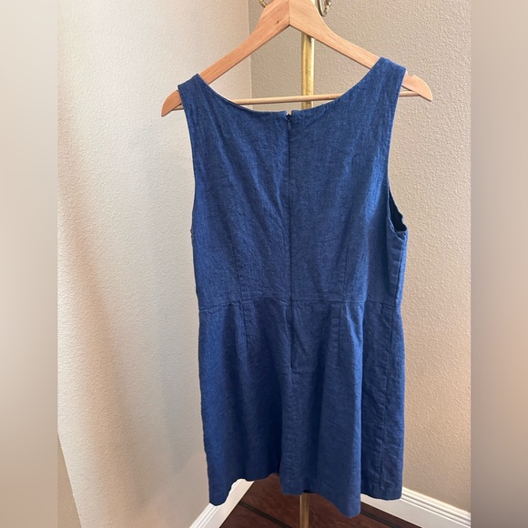 Banana Republic Navy Linen-Blend Sleeveless Sheath Dress - Picture 4 of 5